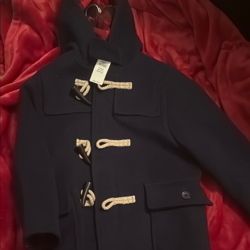 GAP Blue Pea Coat with Classic Toggle Closures